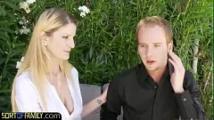 Play Busty Blonde MILF Can't Resist Forbidden Dick Outdoors