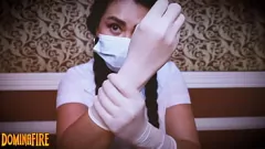 Play Lusty Nurse in Latex Gloves and Mask for Intimate Medical Roleplay ASMR